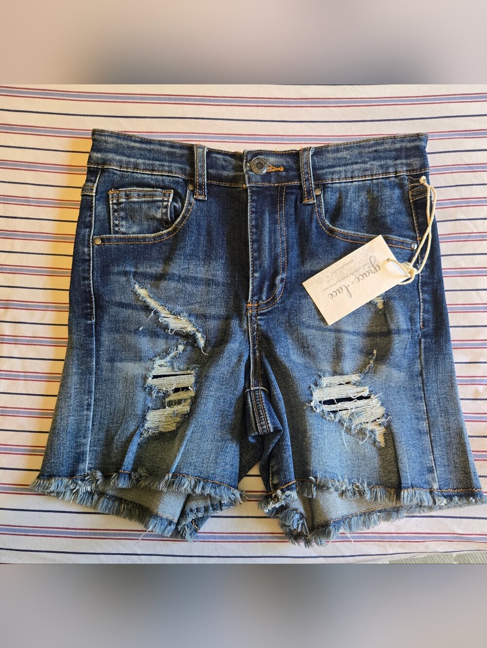 Nwt Grace And Lace Denim Shorts